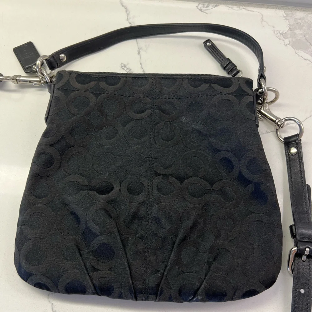 Coach Signature Swingpack Crossbody Bag - Black Logo Y2K Coach Purse